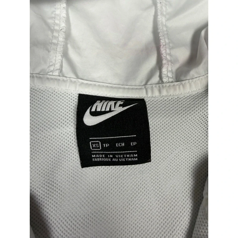 Nike Sportswear‎ Windrunner Full Zip Jacket White Black Women xs small stains